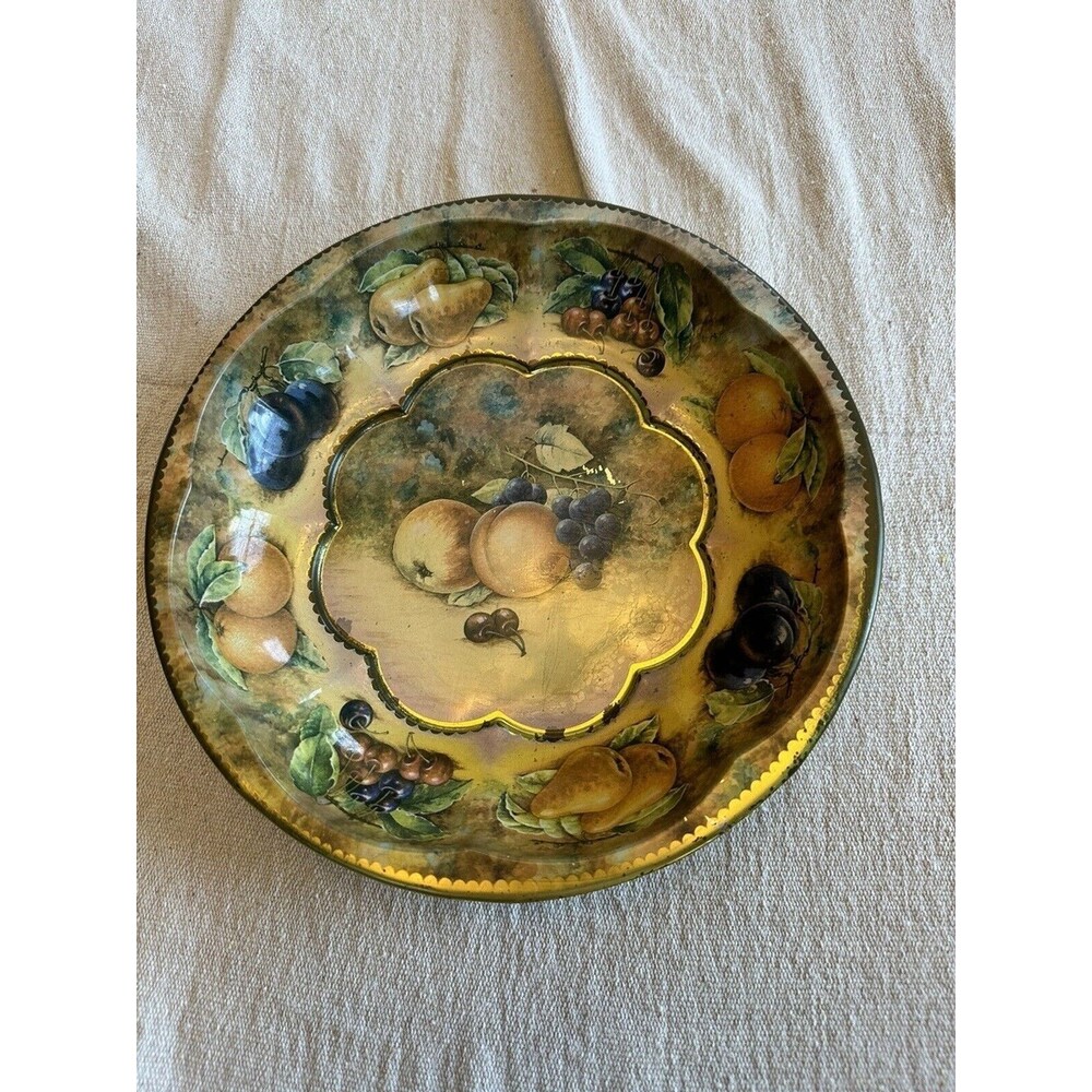 Daher Decorated Ware Tin Tray Bowl Made In England 1971 Tin Box Company